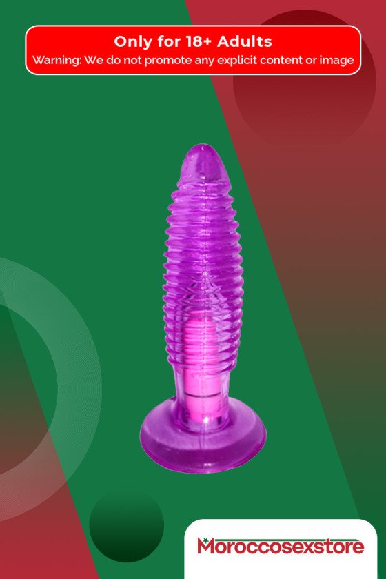 Purple Jelly Anal Vibrating Butt Plug With Suction Cup AD-024