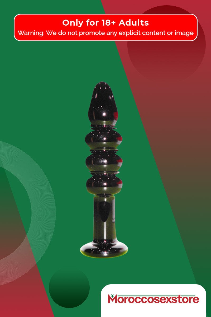 Black Beaded Glass Dildo Sex Toy GD-005